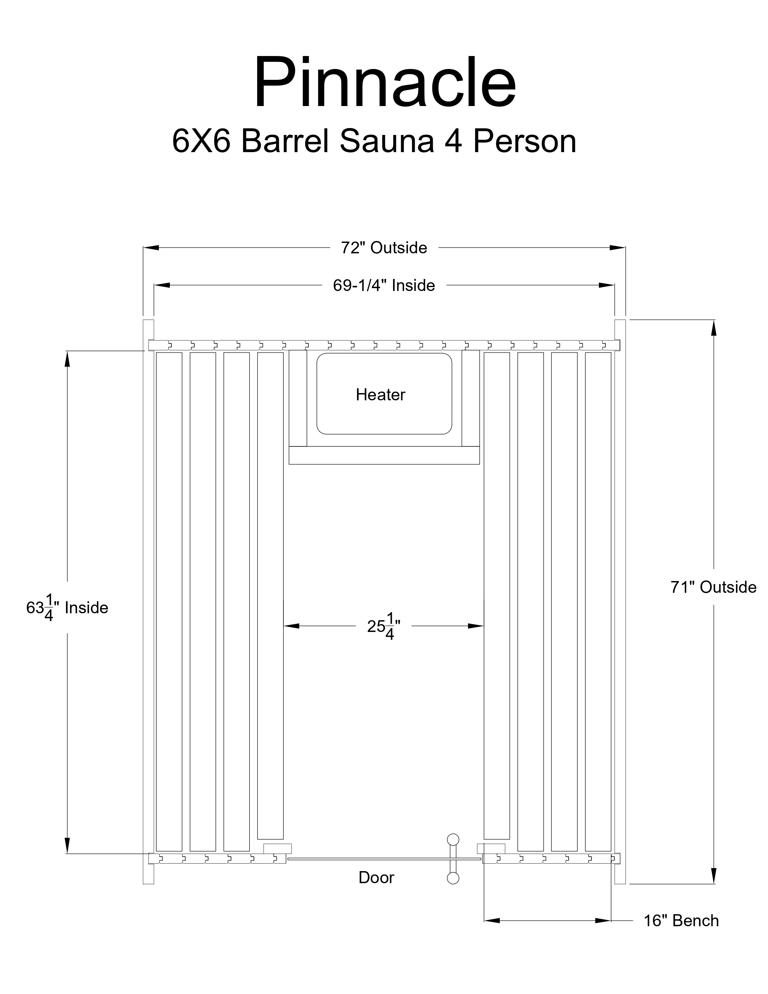 Pinnacle 4 Person Barrel Sauna - Image 8